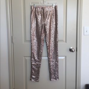 Gold sequin leggings